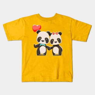 Panda Couple Kids T-Shirt